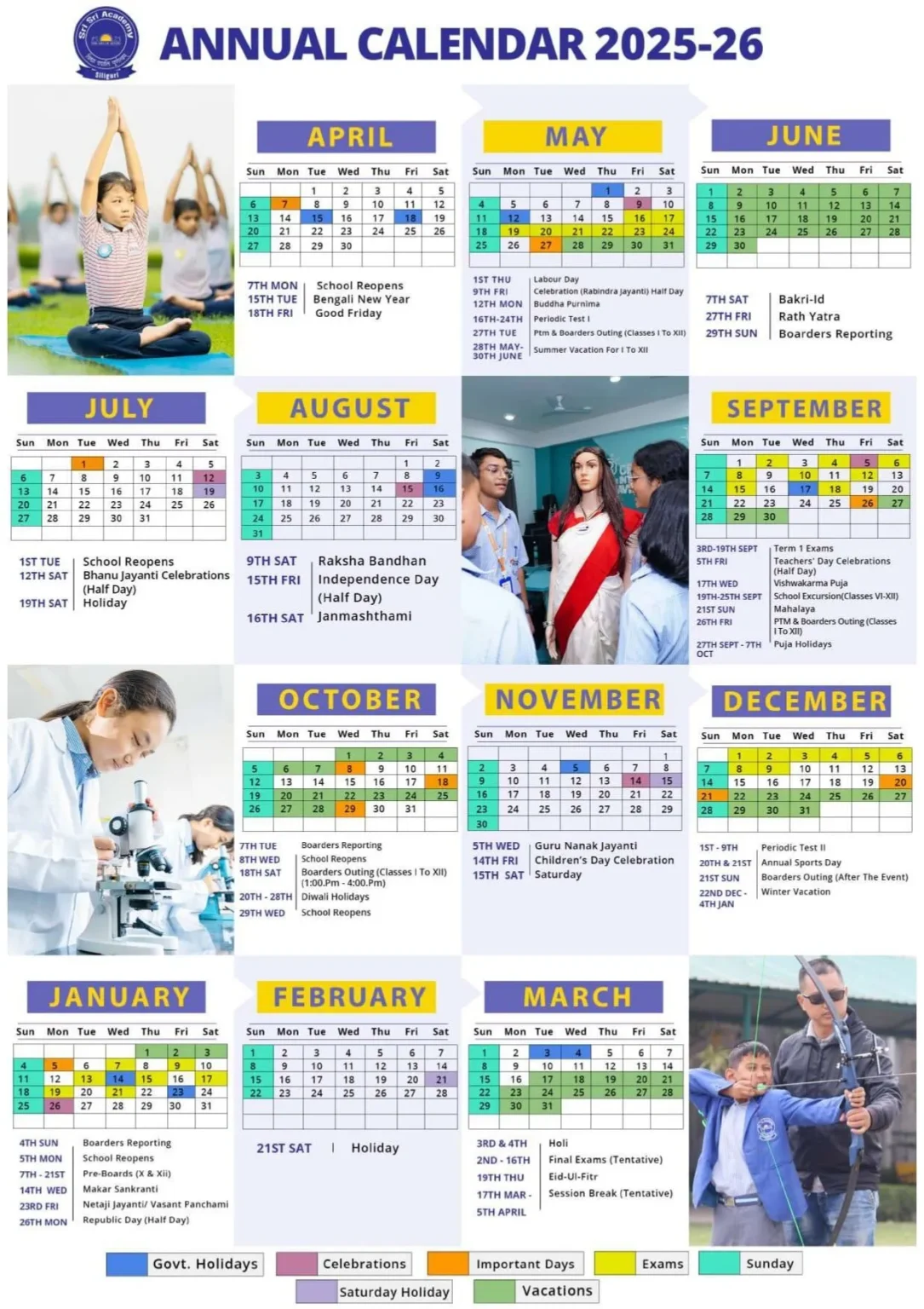 Annual Calendar 2025-2026