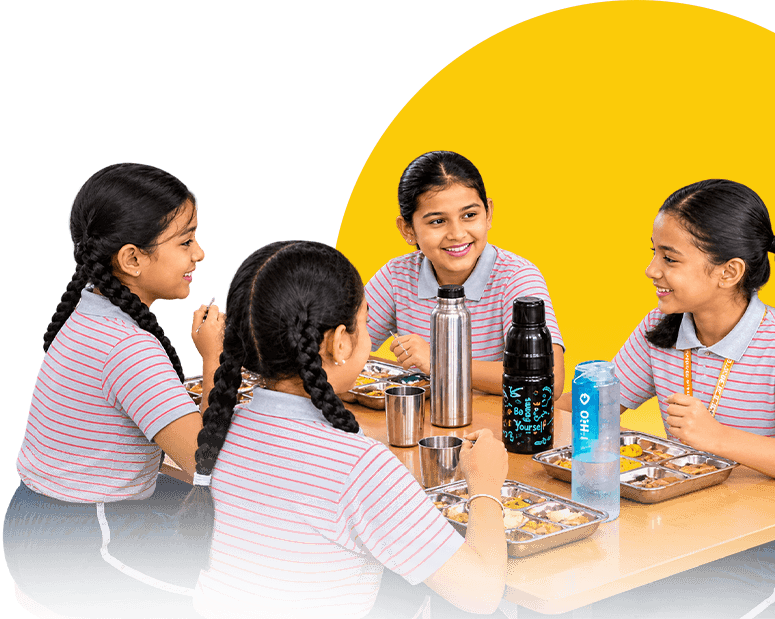 Sri Sri Academy boarding students during meal time