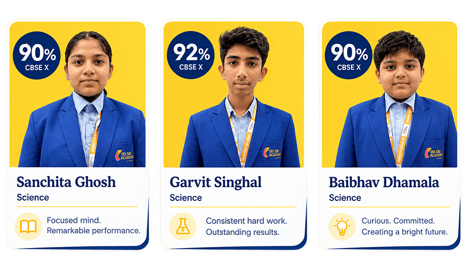 CBSE Class X toppers: Sanchita Ghosh (90%), Garvit Singhal (92%) and Baibhav Dhamala (90%)