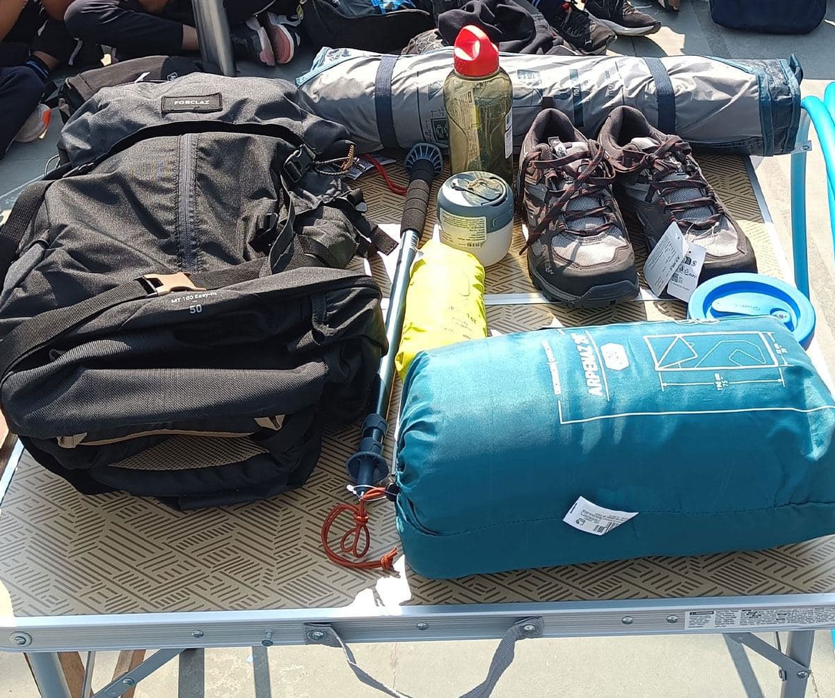 Packs, mats and gear, checked