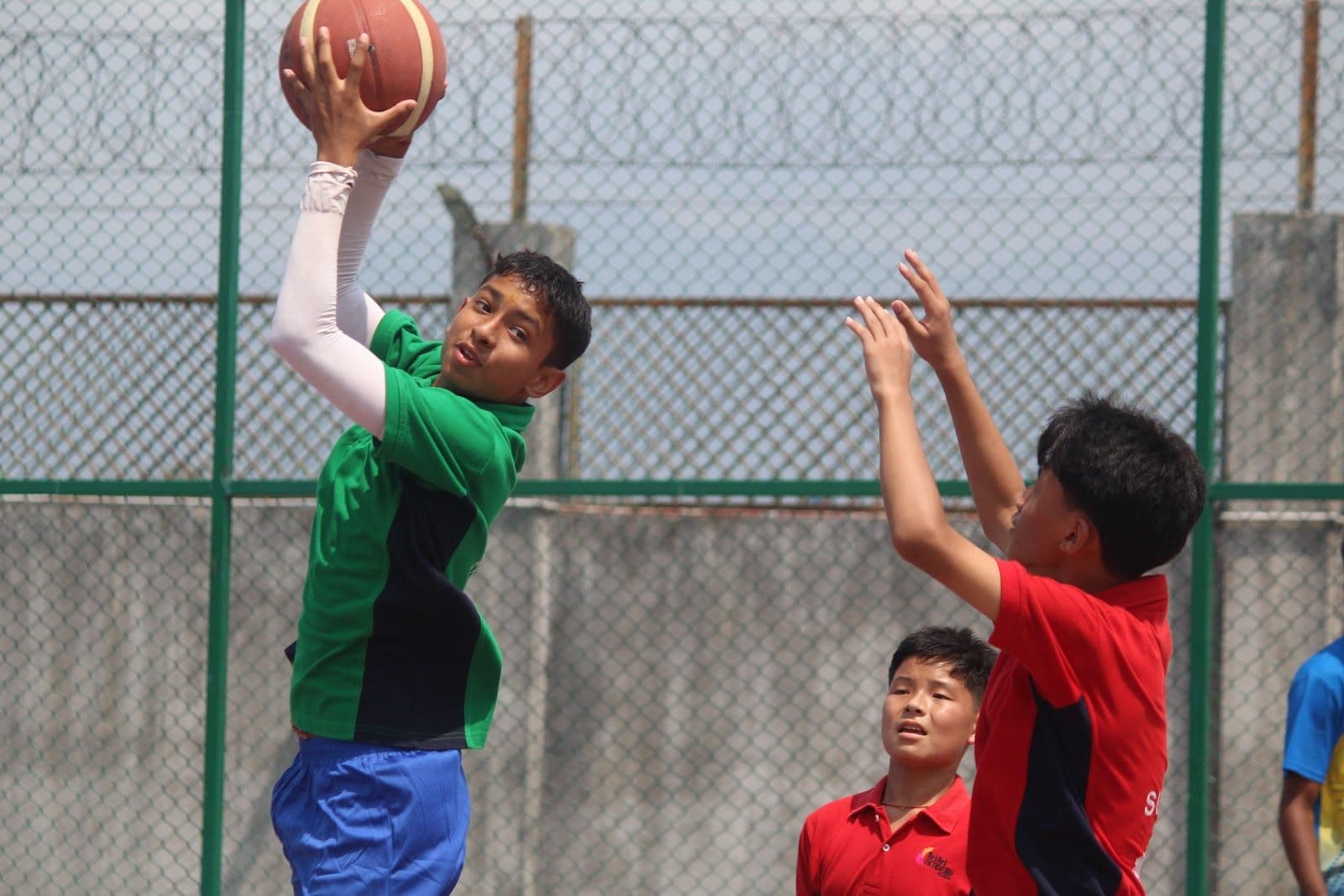 A jump shot during a Tough Kids basketball match