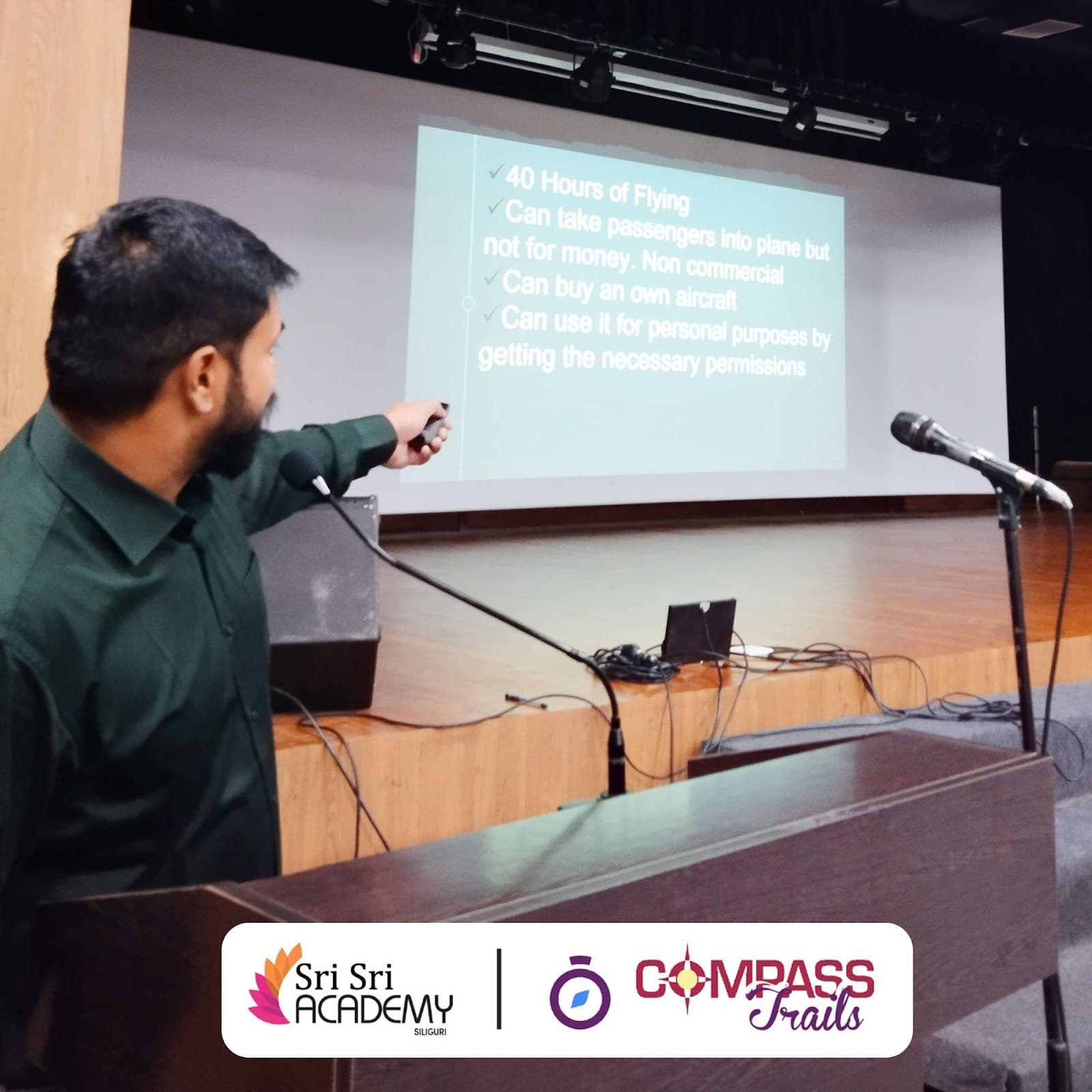 A guest taking students through the slides