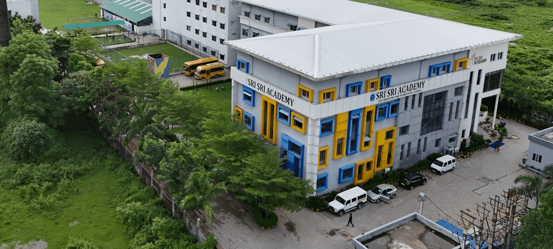 Aerial view of Sri Sri Academy Siliguri campus