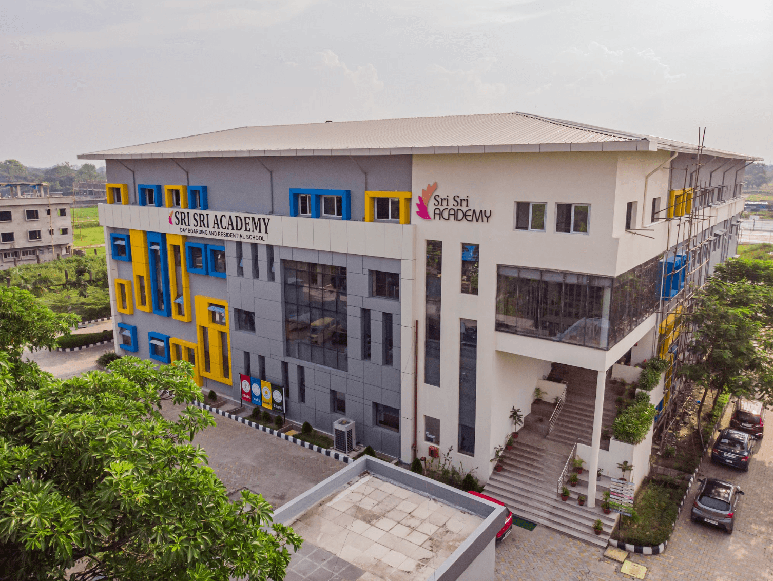 Aerial view of Sri Sri Academy Siliguri campus