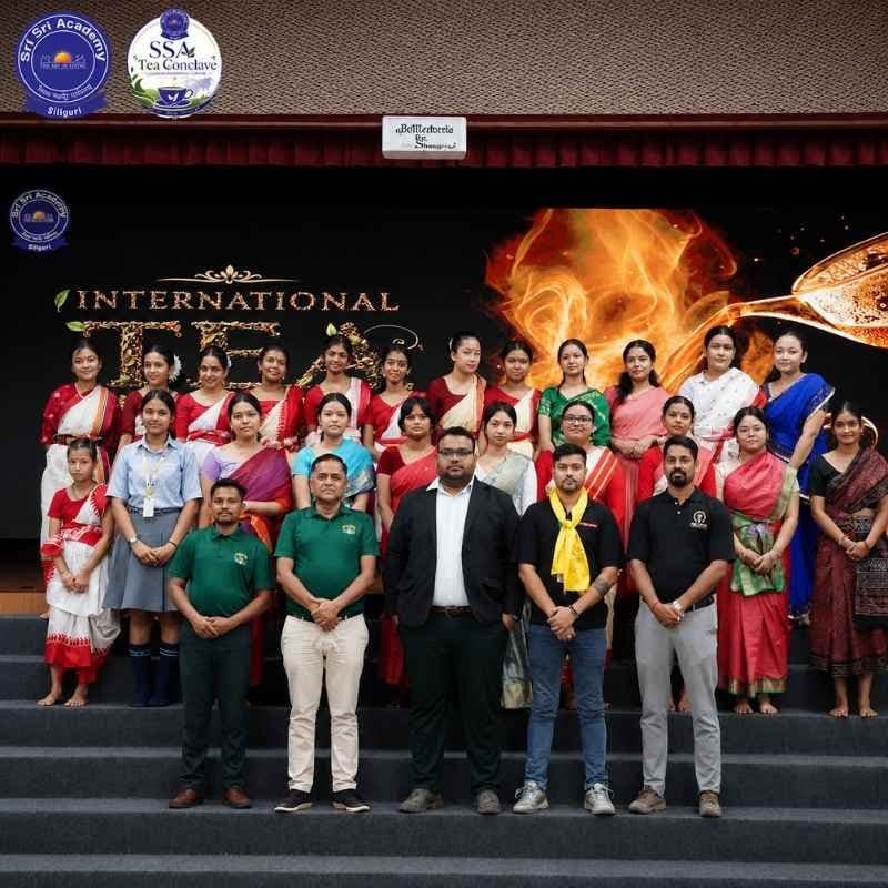Guests at an event hosted on the Sri Sri Academy campus