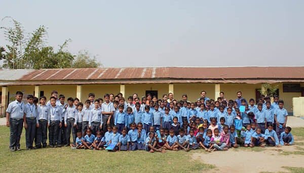 Students during community service work